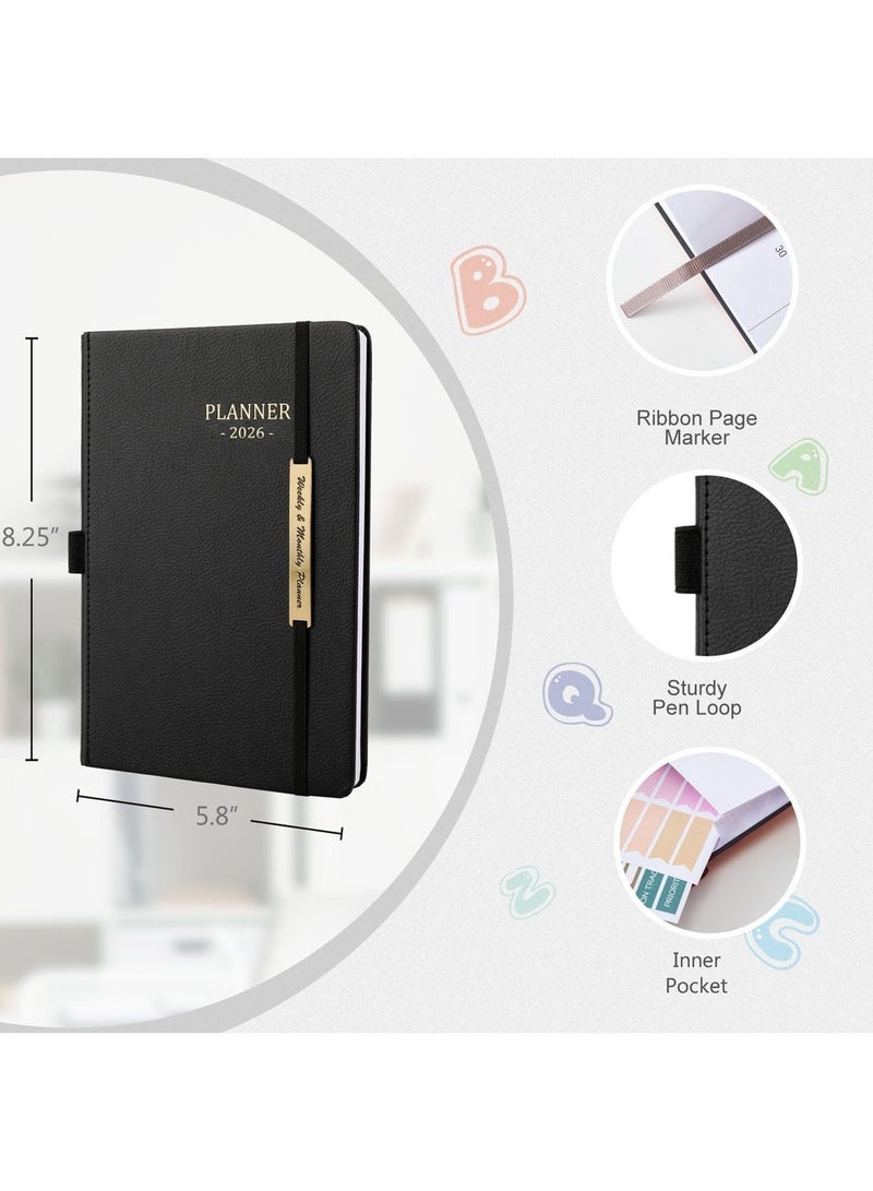 Planner Notebook 2026-2027, Month Weekly Planner Runs JAN 2026 to JUNE 2027, 2026-2027 Planner with Pen Loop, Back Pocket, 18 Months Planner, Monthly Planners 2026-2027 - Image 4